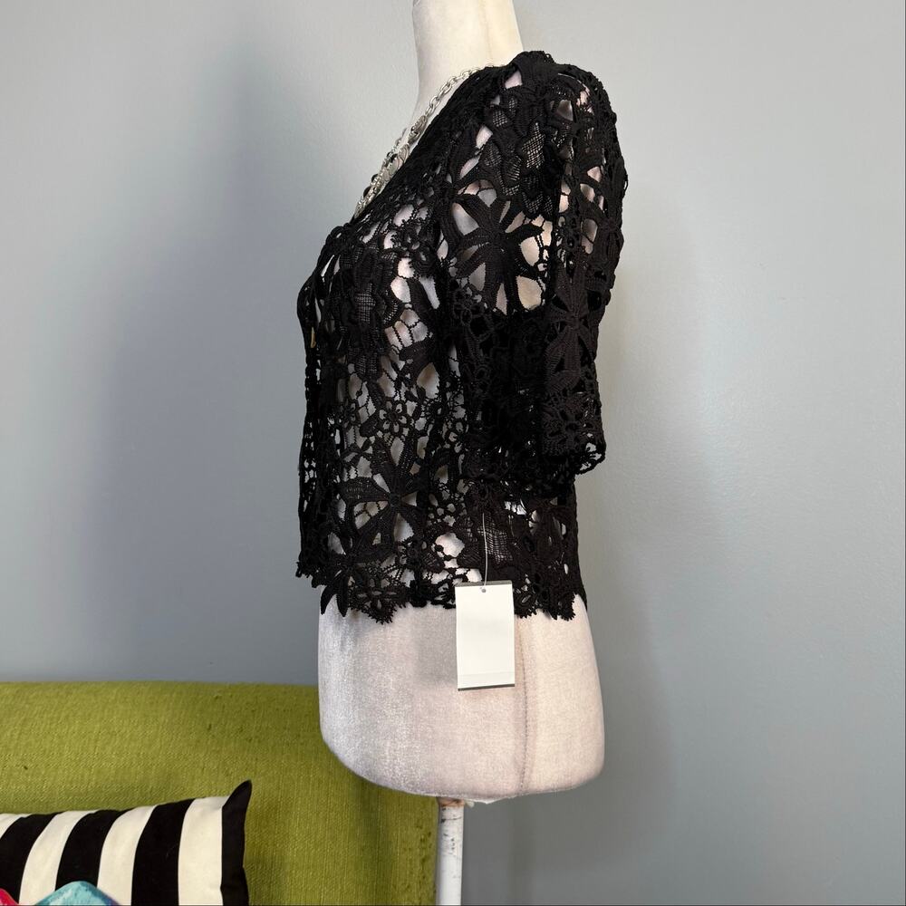 Rabbit Rabbit Rabbit Designs Black Sheer Lace Jacket NEW - Picture 3 of 6